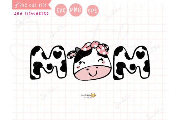 Cute Mom Word Mother Cow Cartoon Svg Review